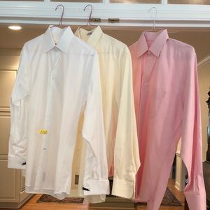 Men’s pink, yellow, white dress shirts